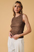 BOAT NECK SHORT SLEEVE RANCHED TOP