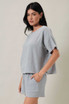 BOAT NECK SHORT SLEEVE DROP SHOULDER BOXY TOP