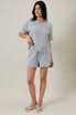 BOAT NECK SHORT SLEEVE DROP SHOULDER BOXY TOP