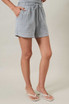 HIGH WAIST DRAWSTRING ELASTIC WAIST SHORTS WITH POCKET