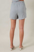 HIGH WAIST DRAWSTRING ELASTIC WAIST SHORTS WITH POCKET