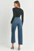 NAUTICAL HIGH RISE WIDE LEG DENIM JEANS