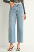 NAUTICAL HIGH RISE WIDE LEG DENIM JEANS
