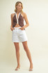 MID RISE BERMUDA DENIM JEAN SHORT