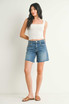 MID RISE BERMUDA DENIM JEAN SHORT