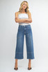 HIGH RISE CROPPED WIDE LEG DENIM JEANS
