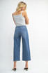 HIGH RISE CROPPED WIDE LEG DENIM JEANS