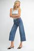 HIGH RISE CROPPED WIDE LEG DENIM JEANS