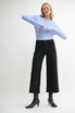 HIGH RISE CROPPED WIDE LEG DENIM JEANS