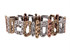 ELEGANT ARTISANAL MULTI-METAL TEXTURED STRETCH STATEMENT BRACELET