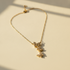 LUXURY DAINTY GOLD PLATED THREE BUTTERFLY STATEMENT NECKLACE