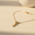 LUXURY DAINTY GOLD PLATED THREE BUTTERFLY STATEMENT NECKLACE