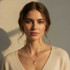GOLD SNAKE CHAIN NECKLACE WITH ROUND MOTHER OF PEARL PENDANT