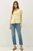 SHORT DOLMAN SLEEVE BUTTON DOWN SHIRT
