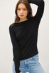 BASIC BOAT NECK LONG SLEEVE KNIT TOP