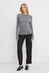 BASIC BOAT NECK LONG SLEEVE KNIT TOP