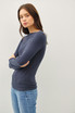 BASIC BOAT NECK LONG SLEEVE KNIT TOP