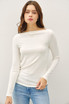 BASIC BOAT NECK LONG SLEEVE KNIT TOP
