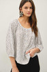 DITSY BUTTON UP PEASANT TOP