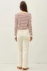 STRIPE CROPPED VNECK CARDIGAN
