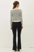 STRIPE CROPPED VNECK CARDIGAN