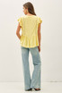 TIE FRONT RUFFLE SLEEVE BLOUSE