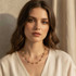 CHIC MINIMALIST GOLD BALL AND BAR LINK CHAIN NECKLACE