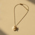 NAUTICAL GOLD PLATED SEASHELL AND STARFISH CHARM NECKLACE