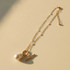GOLD PLATED BEADED CHAIN NECKLACE WITH PEARL PENDANT