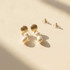 GOLD SEASHELL AND DOUBLE PEARL DROP EARRINGS