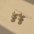 GOLD AND SILVER THREE TIERED FLORAL DANGLE EARRINGS