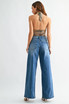 HIGH RISE FULL LENGTH LOOSE STRAIGHT DENIM JEANS