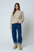 MARLED BUTTON DOWN RAW EDGE CHUNKY CARDIGAN