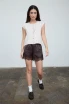 ROUND NECK SHORT SLEEVE ROLLED EDGE TOP