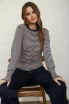 STRIPE ROUND NECK RIBBED HEM CARDIGAN