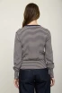 STRIPE ROUND NECK RIBBED HEM CARDIGAN