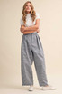 CHECK PATTERN PINTUCK PANTS