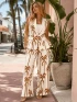 ELASTIC WAIST POCKETS WIDE LEG PALM PANTS