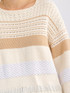 LONG SLEEVE COLORBLOCK STRIPES SWEATER