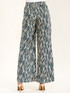 ELASTIC WAIST FRONT ZEBRA PRINT WIDE LEG PANTS