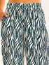 ELASTIC WAIST FRONT ZEBRA PRINT WIDE LEG PANTS