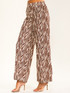 ELASTIC WAIST FRONT ZEBRA PRINT WIDE LEG PANTS