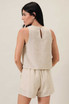 ROUND NECK BUTTON SLEEVELESS TOP