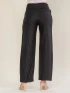 POCKETS AND ADJUSTABLE WAIST WIDE LEG LINEN PANTS