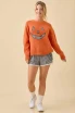 PUMPKIN FACE PATCHWORK SWEATER