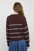 STRIPE RAW CREW NECK LONG SLEEVE SWEATER