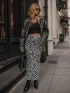 ELASTIC WAIST ANIMAL PRINT MIDI SKIRT