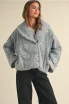 QUILTED TIE TO CLOSE DENIM JACKET
