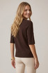 HALF SLEEVE KNIT SIDE SLIT TOP