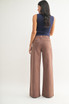HIGH RISE PATCH POCKET WIDE LEG FLARE DENIM JEANS
